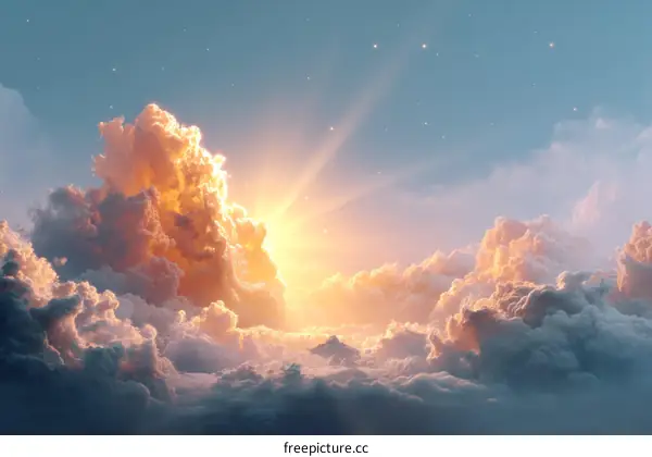 Golden Sunrise Among Cloudscape