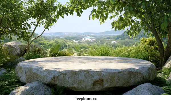 Natural Stone Platform Outdoor Scene