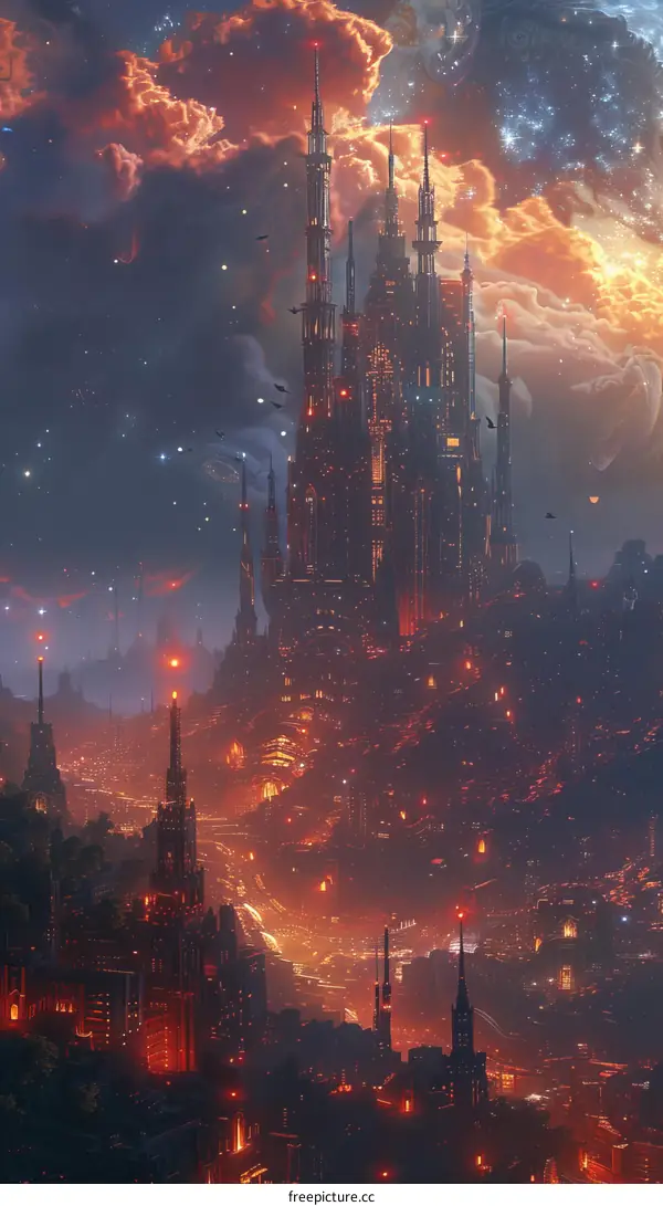 Nightfall City of Fantastical Architecture