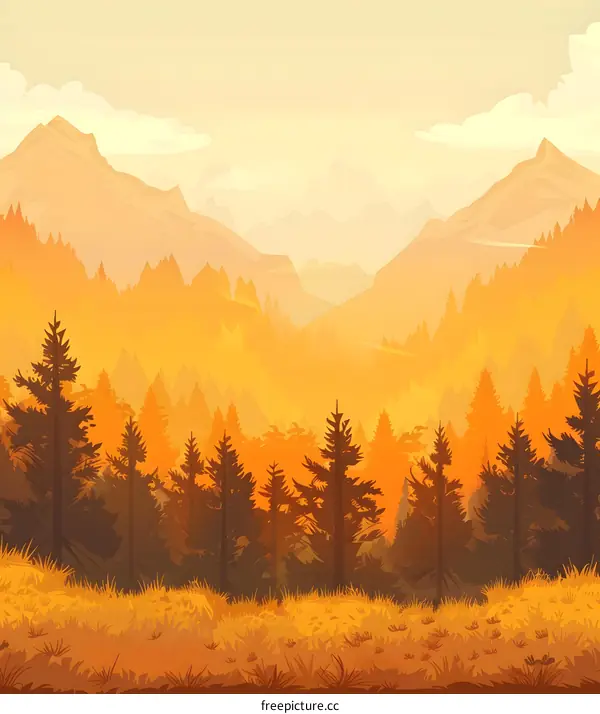 Mountain Landscape with Forest