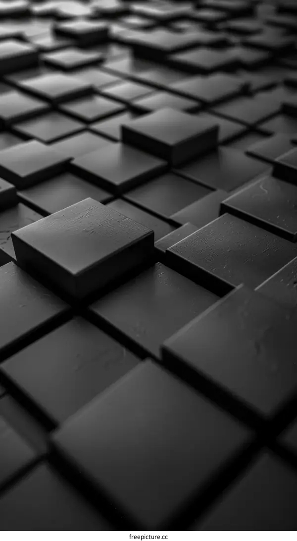 Black 3D Cubes Background