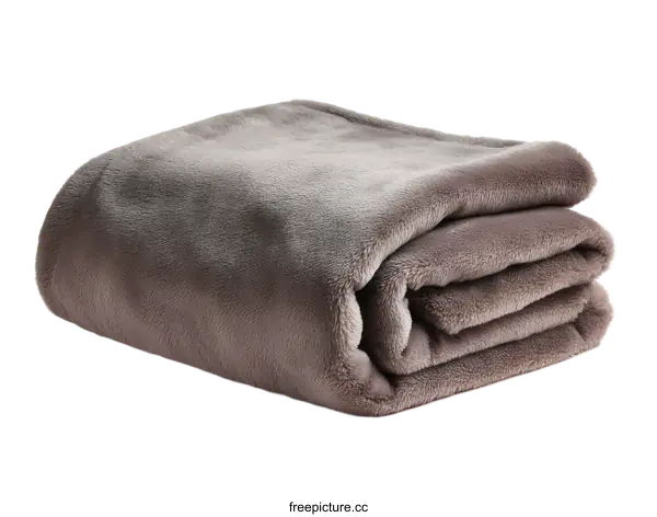 [Transparent Background PNG]Grey Soft Plush Blanket Folded