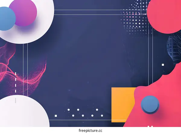 Abstract Dark Blue Background With Geometric Shapes