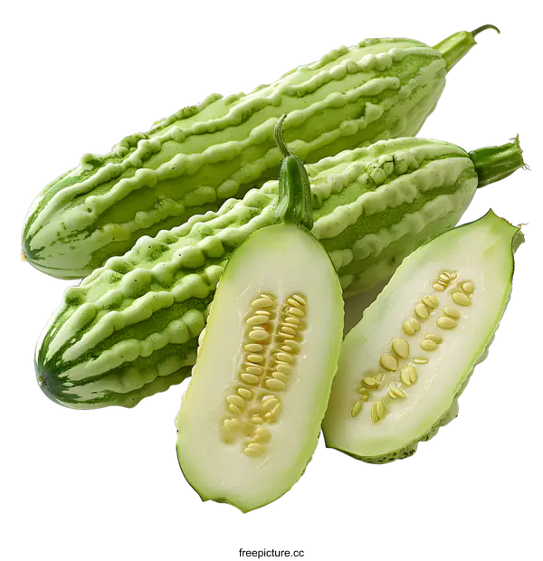 [Transparent Background PNG]Bitter melon, also known as bitter gourd