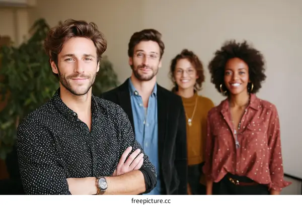 Diverse Team Posing for a Corporate Photo