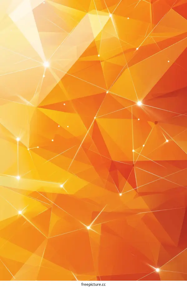 Orange abstract geometric background with triangular shapes