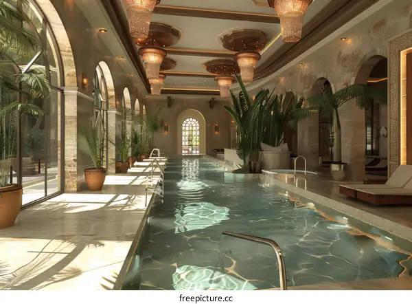 Luxurious Indoor Pool with Exquisite Architecture