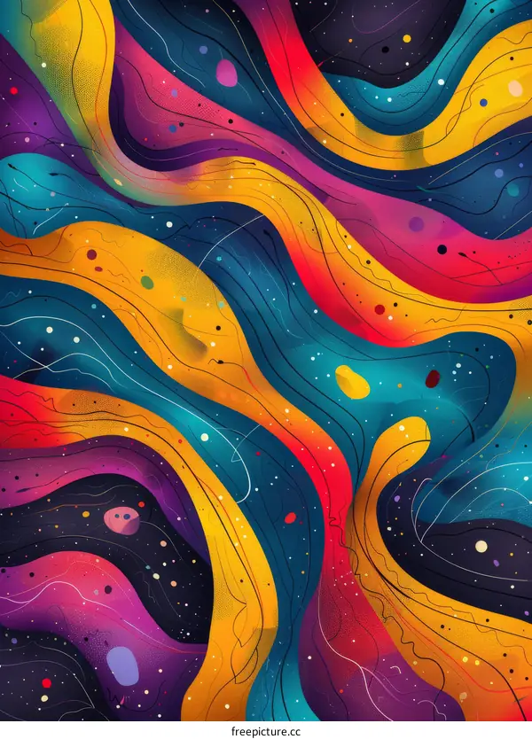 Abstract Colorful Flowing Art Design