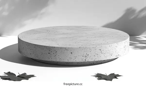Grey Concrete Round Display Podium