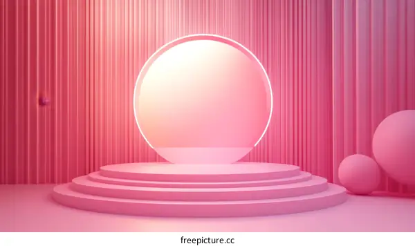 Pink Minimalist Geometric Stage Design
