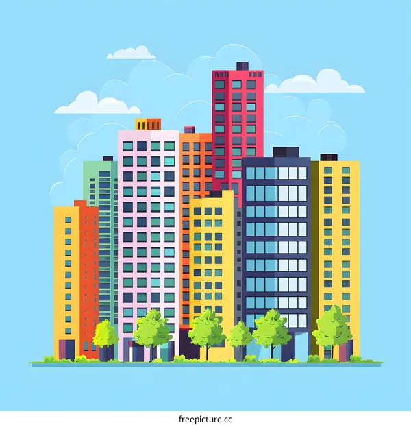 Colorful Cityscape Illustration