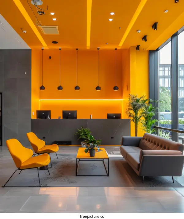 Modern Yellow Office Interior Design