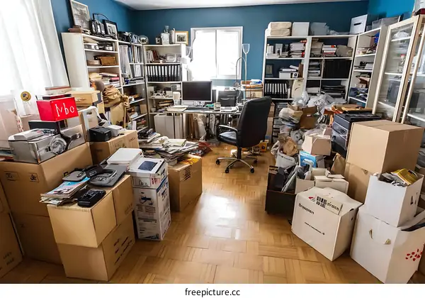 Overcrowded Office Moving Chaos