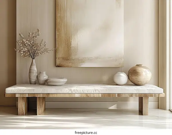 Modern Minimalist Entryway Design with Natural Elements