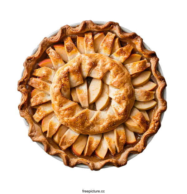 [Transparent Background PNG]Fresh Baked Apple Pie overhead