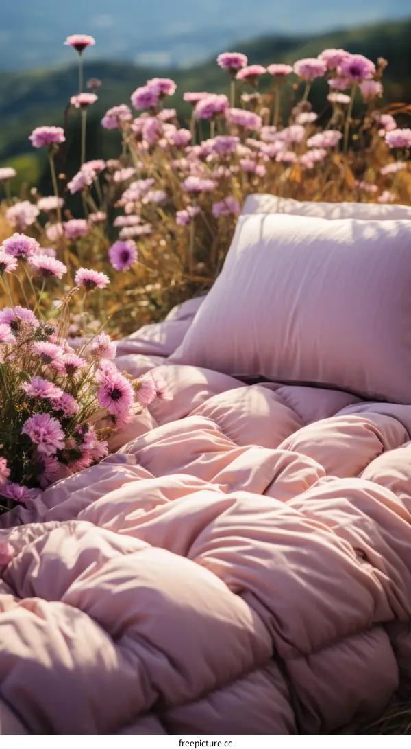 Comforter and Flowers