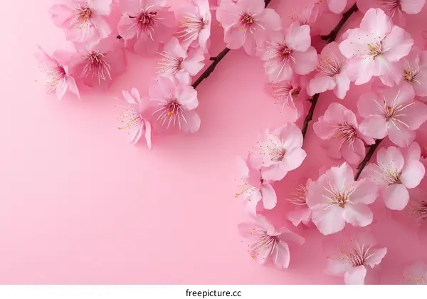 Beautiful Pink Flowers Spring Floral Background