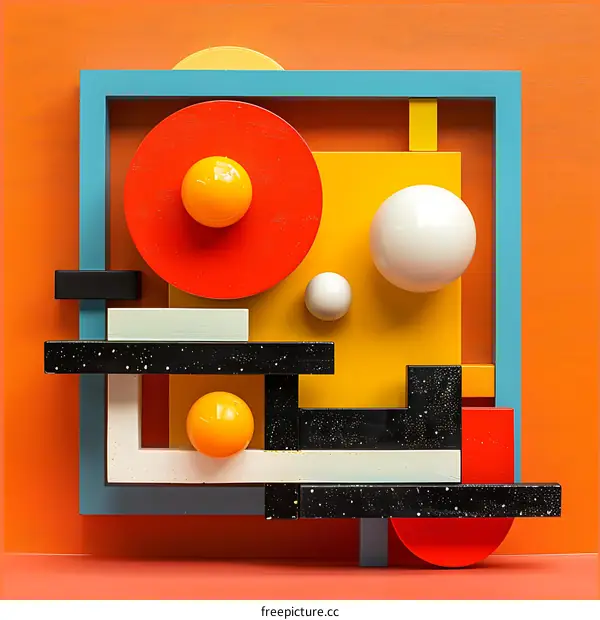 3D geometric shapes composition