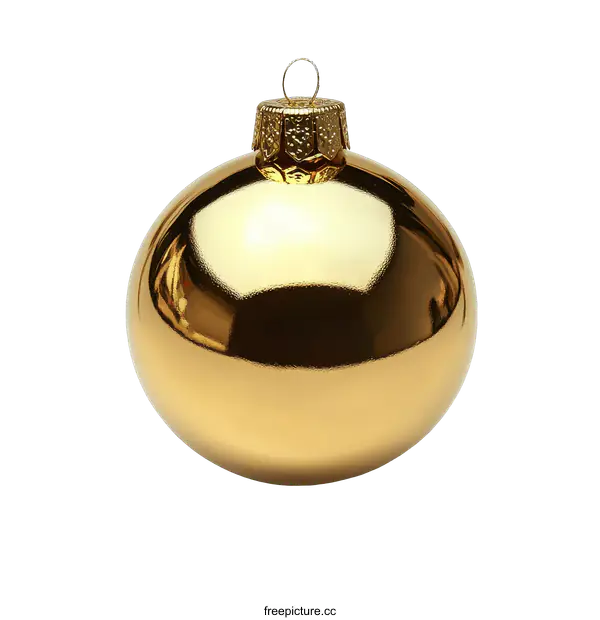 [Transparent Background PNG]Golden Christmas Ornament on White Background