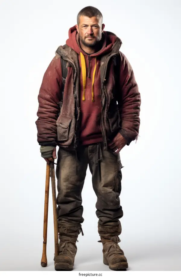 Post-apocalyptic survivor with a weapon