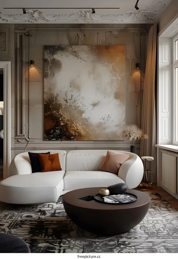 Modern minimalist style living room