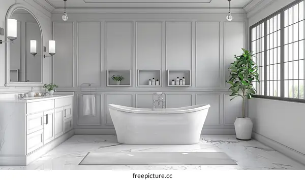 Elegant Modern Bathroom Design Illustration