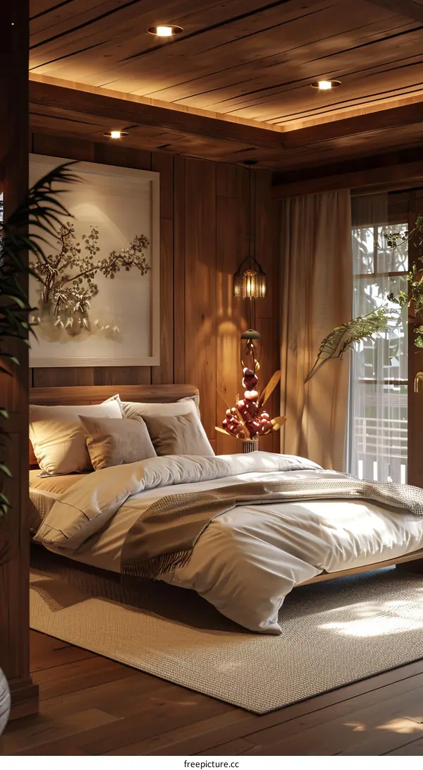 Cozy Wooden Bedroom Interior Design
