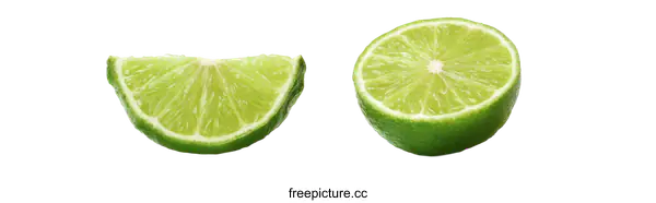 [Transparent Background PNG]Fresh Lime Slices Isolated on White Background