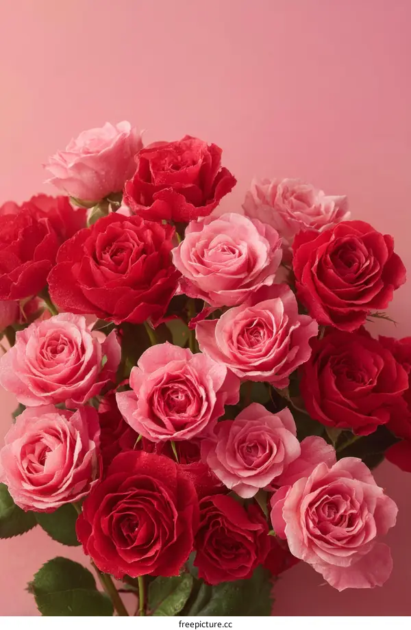 Beautiful Bouquet of Red and Pink Roses