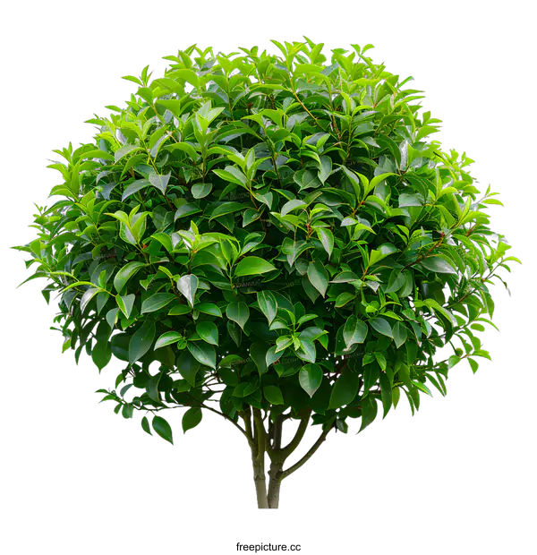 [Transparent Background PNG]Green bush with leaves isolated on white background