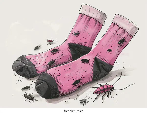 Pink Socks with Bugs