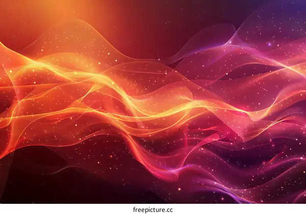 Flowing Nebulae of Crimson and Rose in Space