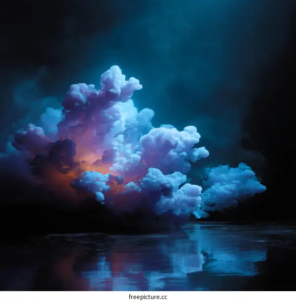 Abstract Colorful Cloud Formation Over Water