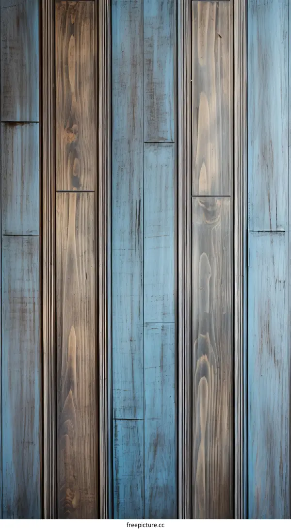 Blue and brown wooden wall background