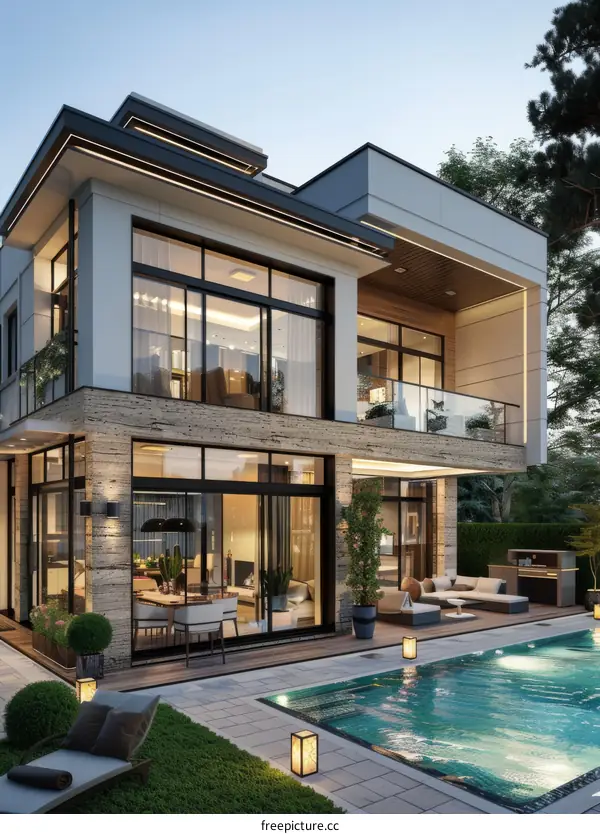 Modern house with swimming pool