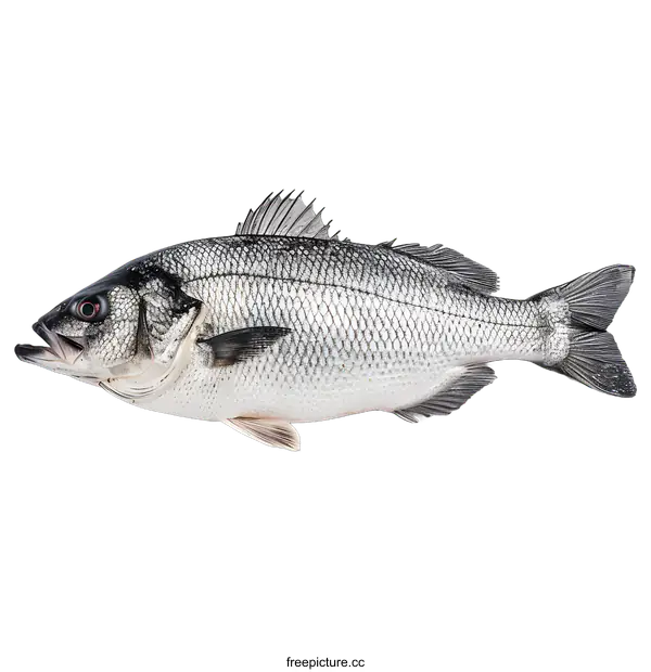 [Transparent Background PNG]Fresh Sea Bass on White Background