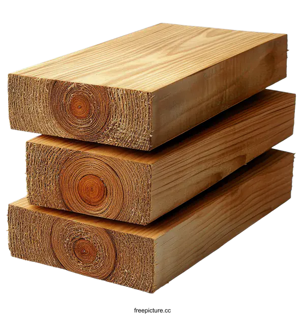 [Transparent Background PNG]Stacked Lumber Pieces for Construction