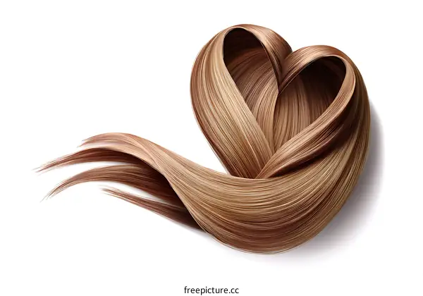 Beautiful Blond Hair Heart Shape Illustration