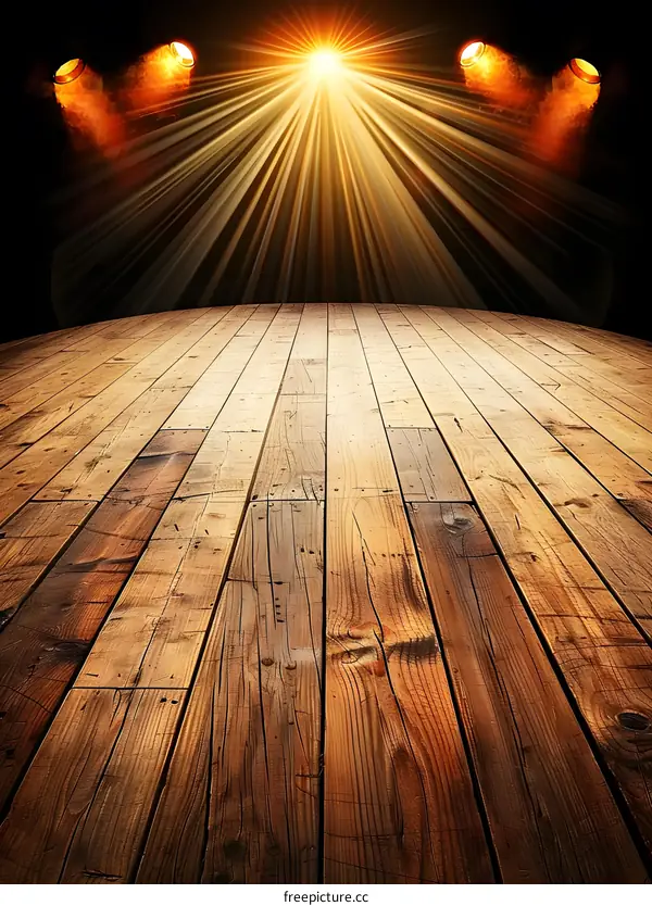 Wooden Floor Stage With Spotlights