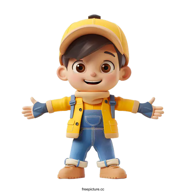 [Transparent Background PNG]Cartoon Boy Ready for Adventure