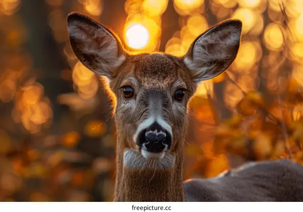 A white-tailed deer in the woods