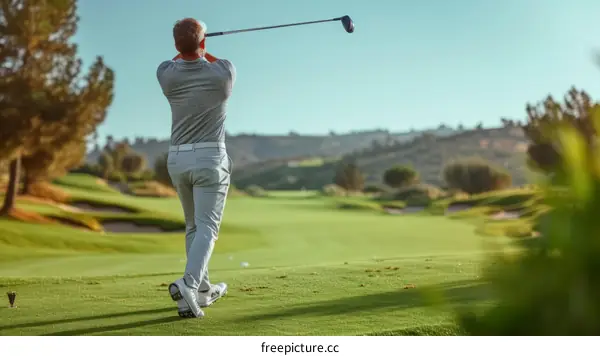 man playing golf on a golf course
