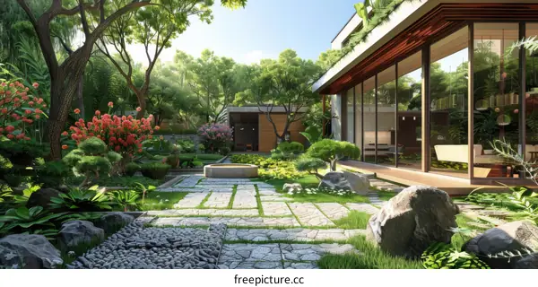 Traditional Japanese Garden with Zen Aesthetics