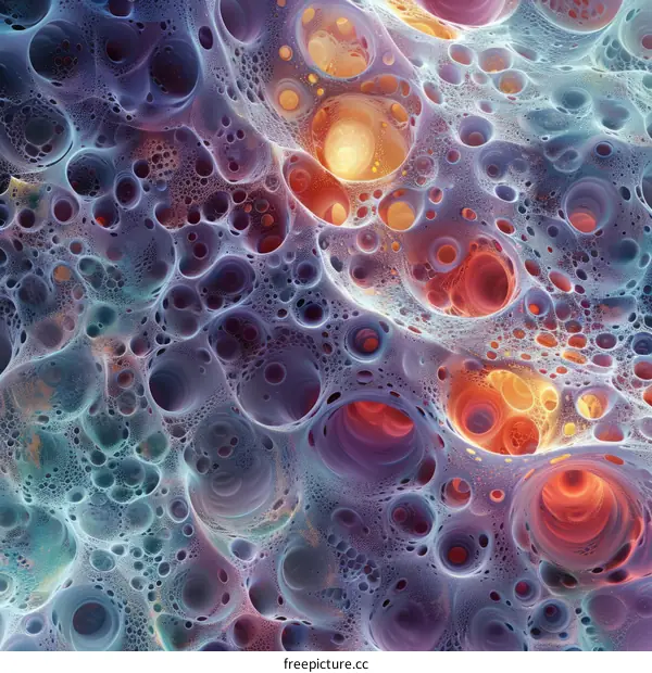 3D Abstract Alien Skin Texture - Blue and Orange