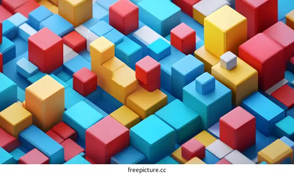Abstract 3D Colorful Cubes Pattern Background