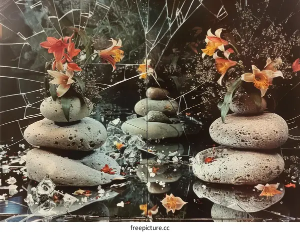 Still Life with Stones and Flowers