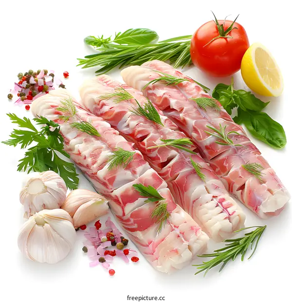 Freshwater fish fillets with spices and herbs