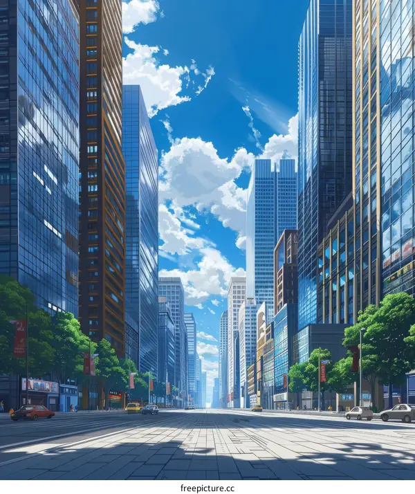 A Stunning Illustration of a City Street