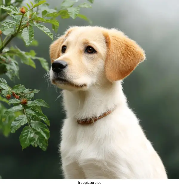 Cute Puppy Outdoors in Nature