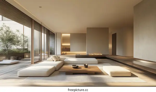 Modern Minimalist Living Room Design Illustration